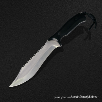 Fixed-Blade Knife with Wooden Handle (#3781)